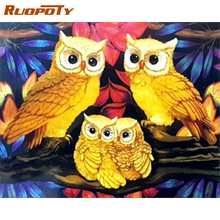 RUOPOTY 5d Diy Diamond Painting Full Square New Arrival Diamond Embroidery Owl Diamond Mosaic Display Pictures Of Rhinestones 2024 - buy cheap