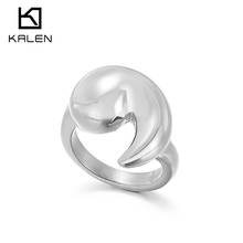 Kalen Simple Geometrical Gold Ring Stainless Steel Silver Color Party Finger Rings Jewelry Birthday Gift for Women Girls 2024 - buy cheap