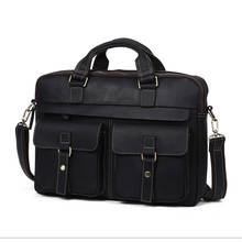 JOYIR High Quality Leather Men's Briefcase Business Vintage 16 Inches Laptop Bag for Men Male Handbag Office Document Bags Man 2024 - buy cheap