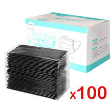 50/100pcs Halloween Cosplay Black Disposable Face Mask Disposable Nonwoven 3 Lay Individual Package Breathable Mascarillas 2024 - buy cheap