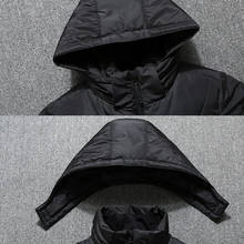 Мужская зимняя однотонная теплая пуховая куртка на молнии с капюшоном, Спортивная парка, пальто 2024 - купить недорого