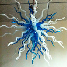 Lámpara colgante de cristal azul con luz LED de araña decorativa artística contemporánea envío por C17-Free 2024 - compra barato