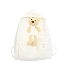 Fashion Casual Cute Cartoon Bear Women Backpack Waterproof Canvas Travel Bags for Teenage Girl School Daypacks. 2024 - buy cheap