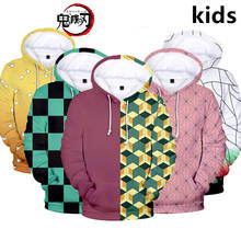 3 To 14 Years Kids Hoodie Demon Slayer Kimetsu No Yaiba 3D Hoodies Sweatshirt Boys Girls Harajuku Jacket Coat Children Clothes 2024 - buy cheap
