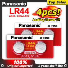 Panasonic 100% оригинальные lr44 литиевые батареи для монет A76 AG13 G13A LR44 4 шт. 1,5 в кнопочный аккумулятор LR1154 357A SR44 2024 - купить недорого
