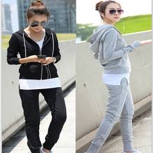 Autumn and winter new Fashion women suit women's tracksuits casual set with a hood fleece sweatshirt three pieces set 2024 - buy cheap