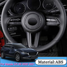 Apto para mazda CX-30 2020 2021 estilo do carro abs volante do carro quadro decorativo botão etiqueta lantejoulas capa acessórios automóvel 2024 - compre barato