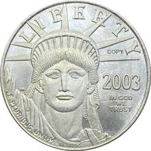 Estados Unidos de América, Estatua de la libertad de 2003 años, 25 dólares, moneda de águila en lingote chapada en plata, copia conmemorativa 2024 - compra barato
