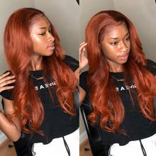 Colored Ginger Orange Lace Front Human Hair Wig Glueless Wavy Lace Wig Brazilian Human Hair With Pre Plucked For Black Women 2024 - buy cheap