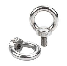 Tuerca de ojo de acero inoxidable M4 304, anillo de elevación marina, tornillo, tuerca de anillo, agujero de bucle para elevación de cuerda de Cable, 10 Uds. 2024 - compra barato