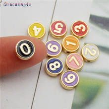 10PCS/Set Arabic numerals beads for jewelry making Enamel Charms Alloy Necklace Pendants Earrings Bracelet Beads Bangle Choker 2024 - buy cheap