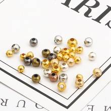 100-500 pcs Wholesale 3 4 6mm Gold/Gunmetal Plated CCB Round Seed Spacer Loose Beads For Jewelry making DIY 2024 - buy cheap