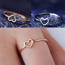 High Quality Simple Fashion Good Luck Golden Heart Shaped Female Ring Anniversary Wedding Friend Gift Wild Ring Set  Accessories 2024 - buy cheap