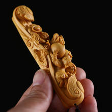 BOJ de madera de 9cm y 11cm, escultura de Ruyi, muñeco de la suerte, colgante Feng Shui, estatua de Mascota, decoración del hogar 2024 - compra barato