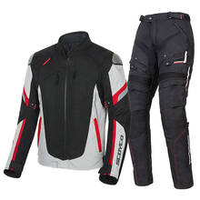 Мотоциклетная куртка SCOYCO, Мужские штаны, защитная Экипировка, дышащая водонепроницаемая и теплая куртка с внутренней отделкой 2024 - купить недорого
