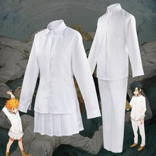 Disfraz de Anime The Promised Neverland para hombre y mujer, uniforme escolar blanco, Emma, Freddy, Yakusoku, No Neverland 2024 - compra barato