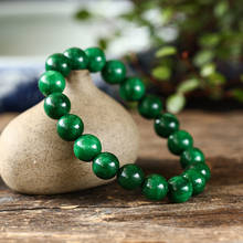 Natural Green jade beads 6-12mm Bracelet Adjustable Bangle Charm Jewellery Fashion Accessories Hand-Carved Man Luck Amulet Gift 2024 - buy cheap