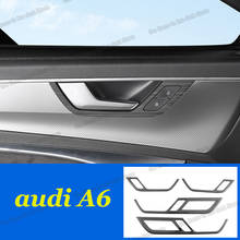 Lsrtw2017 painel de alto-falante de aço inoxidável, acabamento para maçaneta de carro, acessórios para audi a6 c8 2019 2020 2021 2024 - compre barato