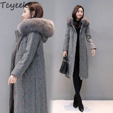 Tcyeek Thick Warm Women's Down Jacket Luxury Fox Fur Hooded Clothes 2020 Brand 90% Duck Down Coat Female Down Jacket Hiver 81114 2024 - buy cheap