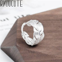 New Arrivals Real Silver Color Feather Rings for Women Engagement Rings Men Vintage Boho Jewelry Anillos 2024 - buy cheap