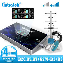 Lintratek B20 2g 3g 4g 70dB 4 Band cell phone signal booster repetidor celular amplificador gsm 800 850 1800 2100 2600 LTE 4g B7 2024 - compre barato