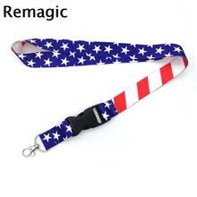 United States Flag Neck Strap Lanyard keychain Mobile Phone Strap ID Badge Holder Key Chain Keyrings cosplay Accessories Gift 2024 - buy cheap