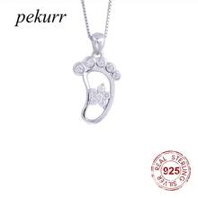 Pekurr-collares de plata de ley 925 con forma de flor para mujer, colgantes de flor de cristal, joyería de moda 2024 - compra barato