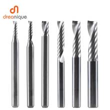 1pc AAAAA 3D CNC Router Bit Engraving Cut 3.175 /4/6 Shank Single Flute Milling Cutter Spiral End Mill Woodworking Aluminum 2024 - buy cheap