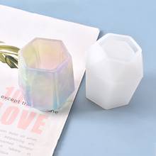 Crystal Epoxy Resin Mold Hexagon Pen Holder Silicone Mould DIY Container Tool Crystal Mold Soap Making Drop Ship 2024 - buy cheap