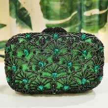 women Crystal diamond green Evening bags Purse female Shoulder Messenger Handbags Fashion green  Rhinestone Mini Prom gift Bags 2024 - buy cheap