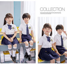 Summer Kindergarten Clothes 2pcs Sets+Sock+Tie Primary and Secondary School Students Uniforms Children's Day Chorus Clothing 2024 - buy cheap