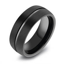 Vintage Ring Tungsten Steel Black Tungsten Steel Men's Rings Fading Classic 8mm Rings Birthday Anniversary Jewelry Gifts VR549 2024 - buy cheap