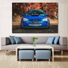 Subaru impreza sti azul supercarro decoração da parede poster esporte carro arte da parede quadros em tela para decoração de casa 2024 - compre barato