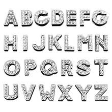 130PCS/Lot 8mm Slide Letters Alphabet Charms For DIY Jewelry Making Full Rhinestones Letters Slide Bracelets Alloy Charms SL01 2024 - buy cheap