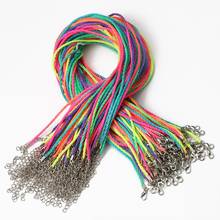 30Pcs Real Handmade High Tenacity Colors Adjustable Braided Rope Necklaces & Pendant Charms Findings Lobster Clasp String Cord 2024 - buy cheap