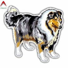 Aliauto Creative Animal Car Sticker Long Haired Collie Dog PVC Sunscreen Waterproof Reflective Decoration Decal,15cm*14cm 2024 - buy cheap