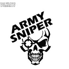 Volkrays Personality Car Sticker Skull Army Sniper Accessories Reflective Waterproof Sunscreen Vinyl Decal Black/Sliver,11cm*8cm 2024 - buy cheap