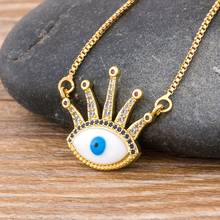 2020 New Design Bohemian Evil Eye Pendant Necklaces For Women Copper Zircon Gold Chain Vintage Charm Sweater Necklace Jewelry 2024 - buy cheap