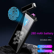 LCD touch USB lighter rechargeable dual arc windproof 280 mAh battery cigarette lighter 2024 - buy cheap