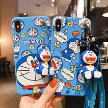 Blue Doraemon For Huawei P20 P30 P40 Pro Lite Nova 3 3i 4 5 pro 6 6SE Case TPU Case Stand Holder Soft Phone Strap Rope CaseBlue 2024 - buy cheap