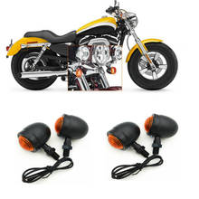 4pcs Black Bullet Motorcycle Turn Signal Indicator Lamp Light Moto Blinker Light For Harley Honda Fatboy Chopper Bobber Suzuki 2024 - buy cheap