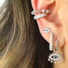 geometric cz rivet spike clip on earring no piercing fashion women ear cuff 1 piece 2024 - buy cheap