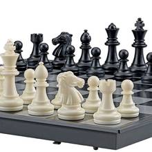 Chess large magnetic black and white gold and silver chess pieces folding chessboard training game chess 2024 - buy cheap