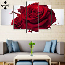 Póster e impresión moderno de rosa roja, cuadro en lienzo para decoración del hogar, decoración nórdica moderna de flores, impresión sin marco, pintura de póster 2024 - compra barato