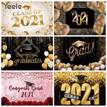 Yeele graduação classe de 2021 festa temático brilhos fotografia pano de fundo decoração fotográfica fundos para estúdio de fotos 2024 - compre barato