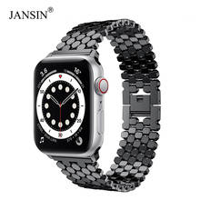 Ремешок из нержавеющей стали JANSIN link для apple watch band 42 мм/38 мм/40/44 мм SE браслет для iwatch band series 6 5 4 3 2024 - купить недорого