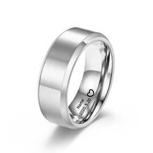 Anel de gravação personalizada com pincel de 8mm, aço inoxidável, faça você mesmo, para mulheres, homens, casamento, presente de bridthday 2024 - compre barato