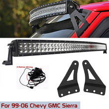 50 "288w curvado carro barra de luz led + suporte de montagem para 99-06 chevy silverado/gmc 2024 - compre barato