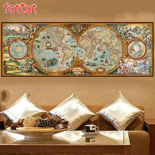 FATCAT world map large size 5D Diy Daimond Painting scenery Full Square Round Drill Rhinestone Embroidery Sale home decor AE1797 2024 - buy cheap