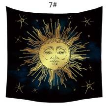 Sol e lua psychedelic tapeçaria tarô parede altar tarô adivinhação pano acessórios com arte chakra casa decorações 2024 - compre barato